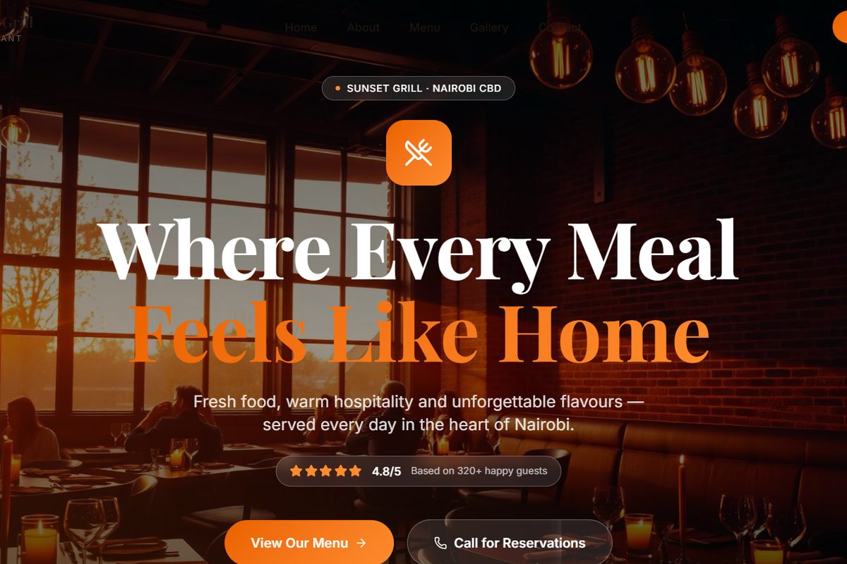 Sunset Grill — Restaurant / Hospitality Website preview